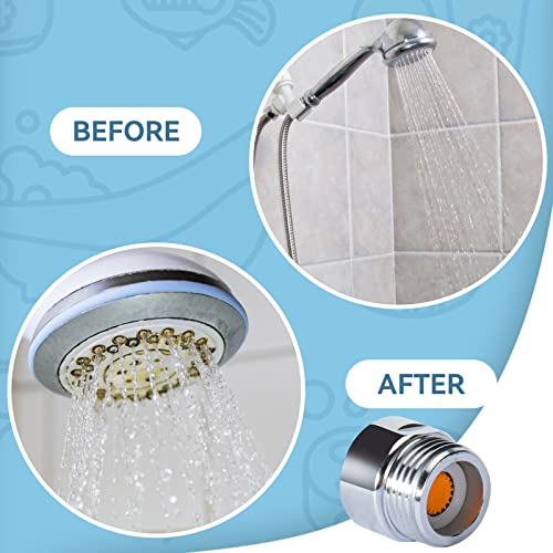 MAYYAYA 7-Pc Brass Shower Flow Saver Kit, 1/2G, 6 Color Options | MAYYAYA brass flow saver kit: 6 color-coded reducers (1.2-2.5 GPM); durable 1/2G connector; fits fixed & handheld showers - color: Colours
