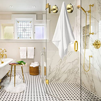 DGYB Large Suction Hooks for Bathrooms - Gold Towel Hooks Stainless Steel - 15 Lb Capacity - Removable, Heavy Duty - color: 4 Pack-Brushed Gold