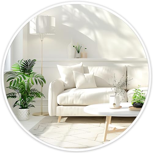 Fabuday White Round Mirror for Wall 20 inch - Circle Mirror for Bathroom, Entryway, Living Room, Hallway, Bedroom Decor, Small Matte Frame Mirrors - color: White, size: 20"L x 20"W