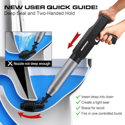 ‌Electric Toilet Plunger for Bathroom, High-Pressure Air Plunger, Heavy-Duty Clog Remover for Toilets, Toilet Drain Unclogger (Ink Black) | High-pressure air plunger for bathrooms. Powerful toilet drain unclogger. - color: Ink Black
