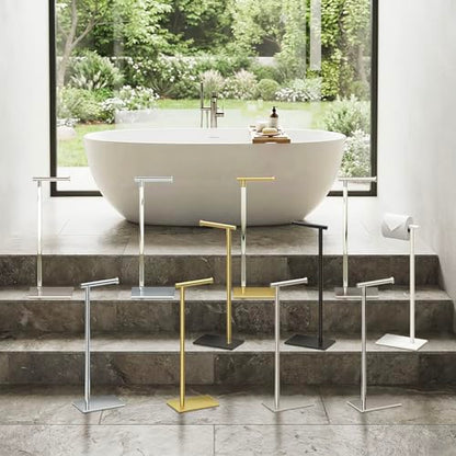 Gatco 1431PN Modern Rectangle Base Freestanding Toilet Paper Holder, 21.25", Polished Nickel with Weighted Base - color: Polished Nickel, 21.25"h