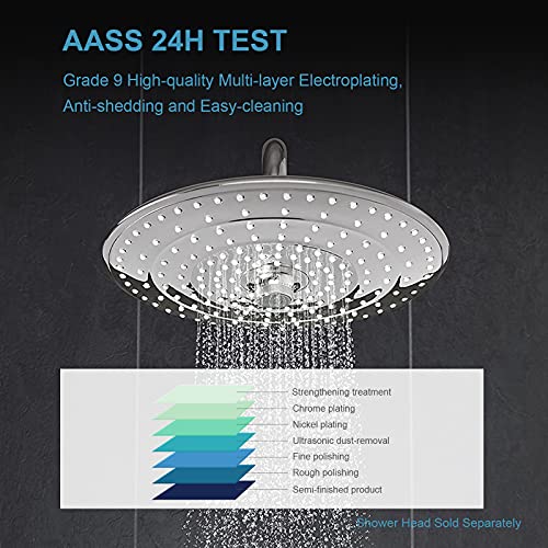 OFFO Shower Arm with Flange, 12 in Brushed Nickel Wall Mount Replacement Angle Shower Head Arm Wall-Mounted For Fixed Shower Head & Handheld Showerhead - color: Brushed Nickel, style: 12 in
