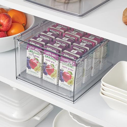 iDesign Stackable Storage Drawer, Set of 2, Clear | For Fridge, Pantry, or Under Sinks, Made in USA - style: Pack of 2