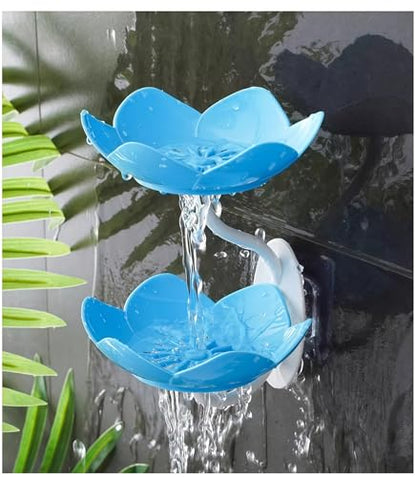 Soap Holder Shower,bar soap Holder,Adhesive Soap Dish for Bathroom Wall | Wall Mounted Self Draining,NO Drill Sponge Holder for Bathroom,Bathtub Kitchen Sink,Easy Cleaning,Keep Dry,2 tier,Blue - color: D-blue
