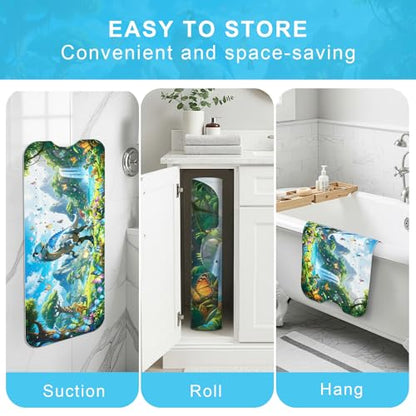 Upgrade Cartoon Baby Bath Mat Non Slip - 40"x16" Extra Long Bathtub Mat for Baby Eco Friendly Durable Bath Mat for Tub Non Slip Kids Tub Mat with Suction Cups, Machine Washable and No Fading, Dinosaur - color: K-dinosaur-4