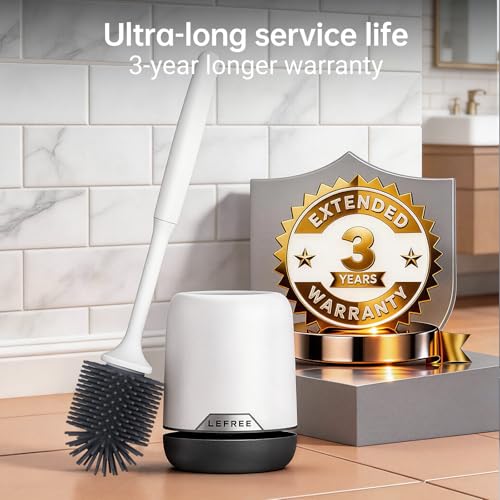 Silicone Toilet Brush and Holder Set with Ventilated Holder, Floor Standing & Wall Mounted Toilet Scrubber - color: Black, size: 1 Pack