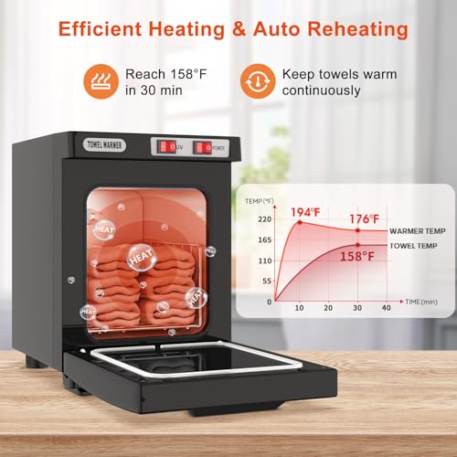 Hot Towel Warmer, 5L Towel Warmer Cabinet (Black) | Mini Towel Heating Machine with Stainless Steel Racks, Towel Heater for Spa, Salon, Beauty, Barber, Massage, Gym, Home - color: Black