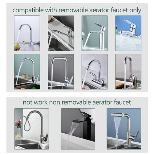 Faucet Adapter with Aerator, Sink Faucet to Garden Hose Adapter, Faucet Adapter to Garden Hose for Kitchen and Bathroom, hose attachment to sink，3/4" GHT Thread Chrome. - color: C-Faucet adapter
