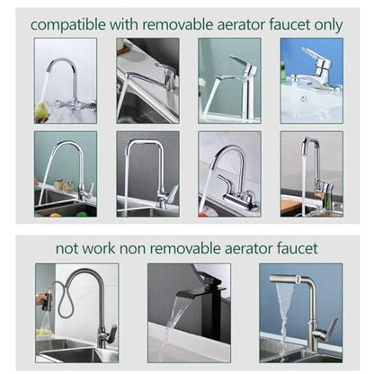 Faucet Adapter with Aerator, Sink Faucet to Garden Hose Adapter, Faucet Adapter to Garden Hose for Kitchen and Bathroom, hose attachment to sink，3/4" GHT Thread Chrome. - color: C-Faucet adapter