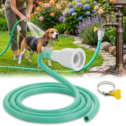 Faucet Hose Adapter for Sink, Transparent PVC Tube with Adjustable Faucet Connector and Hose Clamp Portable Water Transfer Accessories for Sink, Bucket, Garden, Pet Bathing (6.5 FT-Green) - size: 6.5 FT-Green