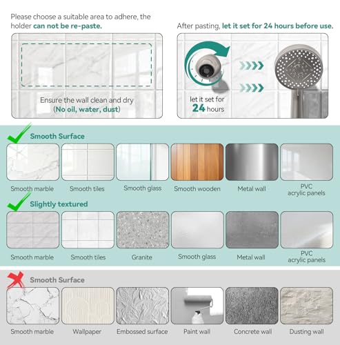 Magnetic Shower Head Holder for BOZYBO 460311 Shower Head Combo(Star Light) - color: Star Light