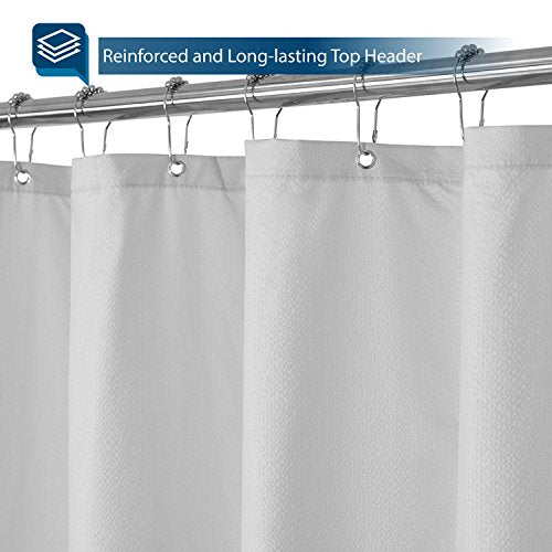 Barossa Design Soft Microfiber Fabric Shower Liner or Curtain, Hotel Quality, Machine Washable, Water Repellent, Silver Grey, 70 x 72 inches - color: Silver Grey, size: 70"W x 72"L (Pack of 1)