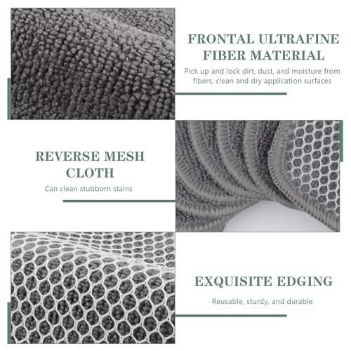 Dish Cloth for Washing Dishes Kitchen Washcloth Cleaning Cloth | 7.87x7.87inch 10pack Kitchen Towels Rags, Microfiber Cleaning Cloths, Wash Cloths with Poly Scour Side, Wholesale, Grey - color: Grey, size: 7.87inchx7.87inch 10pack