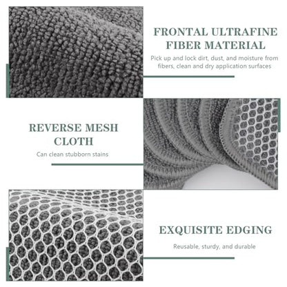 Dish Cloth for Washing Dishes Kitchen Washcloth Cleaning Cloth | 7.87x7.87inch 10pack Kitchen Towels Rags, Microfiber Cleaning Cloths, Wash Cloths with Poly Scour Side, Wholesale, Grey - color: Grey, size: 7.87inchx7.87inch 10pack