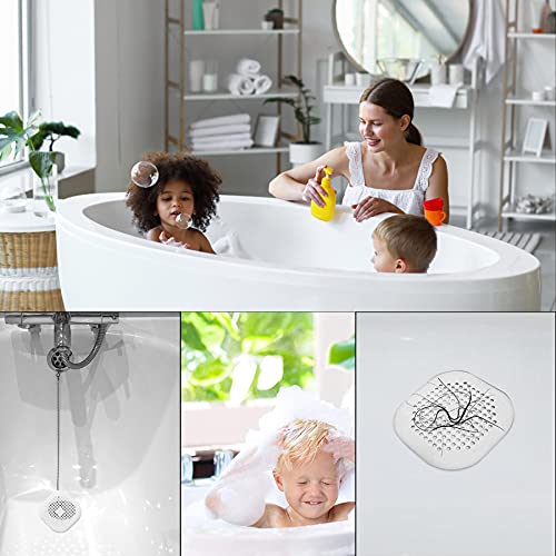 4 Pieces Drain Covers Hair Stopper for Shower Drain Bathtub Stopper Home Drain Protectors with Sucker Water Trap Sink Cover for Bathroom Bathtub and Kitchen (2 White+2 White) - color: 4 Pcs White