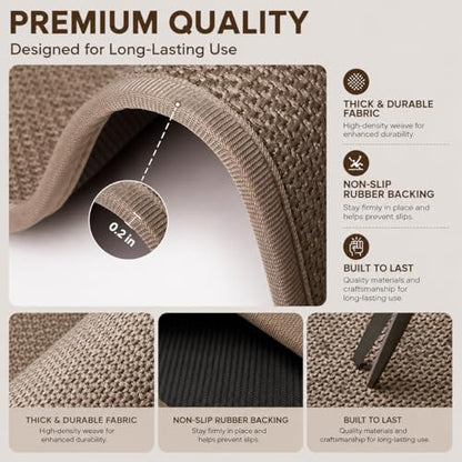 15'' Wide Long Bath Runner Mat, Super Absorbent Non-Slip Bathroom Rug, 39'' (Taupe, 15''X39'') - color: Taupe, size: 1'3" x 3'3" (Rectangular)
