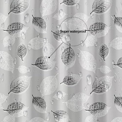 Plastic Shower Liner - Premium PEVA 4G Shower Curtain Liner with Rustproof Grommets and 3 Weighted Magnets, Waterproof Shower Curtains for Bathroom (Black and White Leaf) - color: Black and White Leaf, size: 71"W x 71"L (Pack of 1)