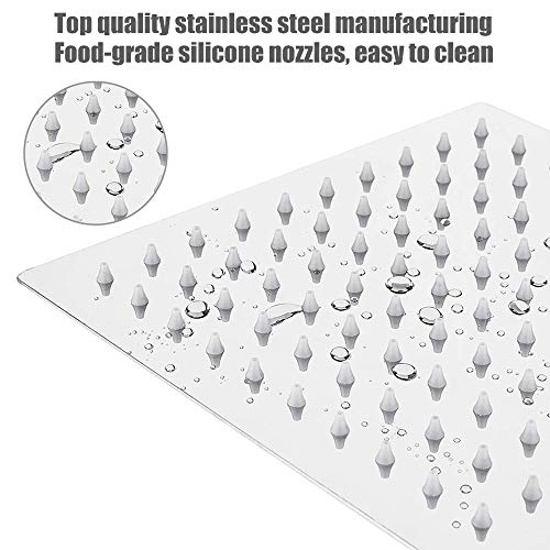 NearMoon Rain Shower Head, High Flow Stainless Steel Square Rainfall Shower, High Pressure Design, Awesome Shower Experience Even At Low Water Flow (8 Inch, Chrome Finish) - color: Chrome Finish, size: 8 Inch Square