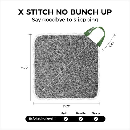 ZOMCHI 2 Count Wash Cloths, Exfoliating Washcloth with Dual Texture for Face and Body, Exfoliating Wash Cloth for Showering (Deep and Gentle) | Exfoliating Washcloth Creates Rich Lather, Quick-Drying Face Cloth, Exfoliating Wash Cloth for Showering (Deep