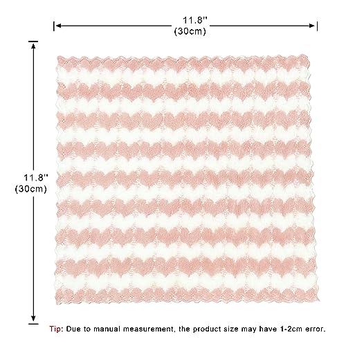 10 Pack Heart Microfiber Face Cloths for Washing face, Highly Absorbent Cleaning Towels, Microfiber Rags for Washing Dishes, Car, Window Clean Cloth(55-12)