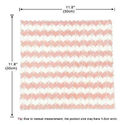 10 Pack Heart Microfiber Face Cloths for Washing face, Highly Absorbent Cleaning Towels, Microfiber Rags for Washing Dishes, Car, Window Clean Cloth(55-12)