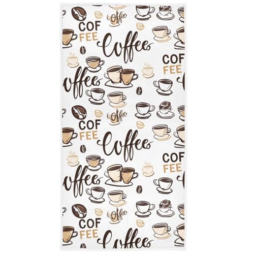 Pfrewn Coffee Cup Art Hand Bath Towels Soft Absorbent Bathroom Guest Towel Hanging Kitchen Dish Towel for Home Decor 16x30 in - color: Coffee Cup Art