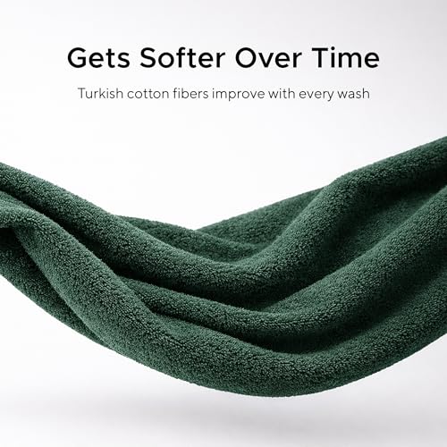 Veteran Textile LLC, Luxury Hotel & Spa, Turkish Cotton Dark Green Towels Bathroom Sets | 6 Pieces Fairfield Green Bath Towels | Soft and Absorbent Green Towel Set for Your Bathroom - color: Fairfield Green