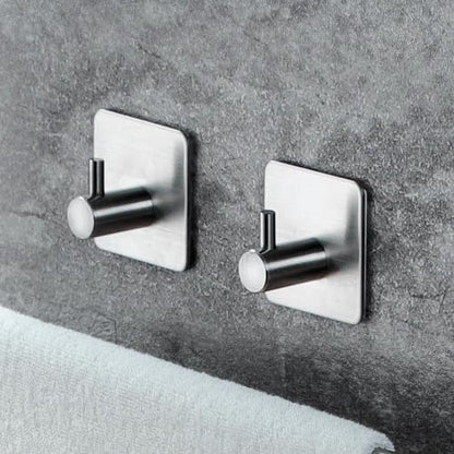 Taozun Towel Bar - 2 Packs Adhesive Hooks | 32 Inch Towel Holder, Hand Towel Rack Stick on Wall, Stainless Steel Bathroom Hardware Accessory Kit - color: Silver, size: 32-inch
