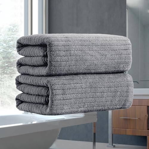 Hailea Grey Hand Towels Set 16x31 Inches,Soft Microfibers Bathroom Towel Set 2 Pack,Highly Absorbent Quick Dry Luxury Towel Hotel Spa Gym Hand Towel Collection for Bathroom - color: Grey, size: 2-Piece Hand Towel