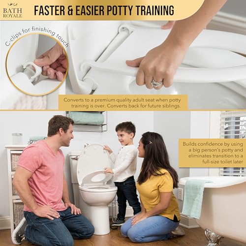 BATH ROYALE Potty Training Seat - Soft Close, Kingsport BR720-02, Round Almond/Bone, Adult/Child Combo - color: Almond/Bone, size: Round