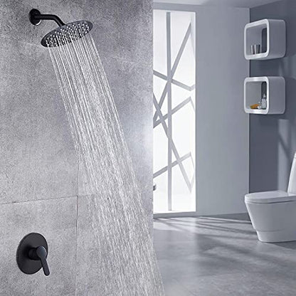 Voolan High Pressure Rain Shower Head - Rainfall Shower head Made of 304 Stainless Steel - Comfortable Shower Experience Even at Low Water Flow (6 Inch, Black) - color: Matte Black, size: 6 Inch