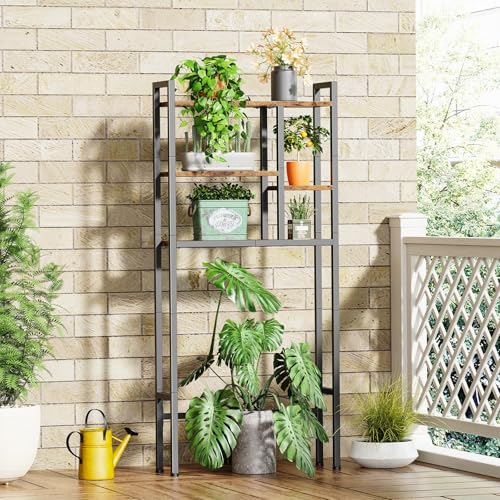 Asgolion Over-The-Toilet Storage Rack, 3-Tier Bathroom Shelves Over Toilet | Above Toilet Storage, Behind Toilet Bathroom Organizer, Space Saver, Freestanding, Rustic Brown - color: Rustic Brown+black