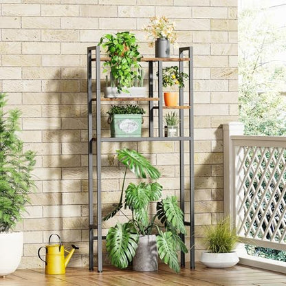 Asgolion Over-The-Toilet Storage Rack, 3-Tier Bathroom Shelves Over Toilet | Above Toilet Storage, Behind Toilet Bathroom Organizer, Space Saver, Freestanding, Rustic Brown - color: Rustic Brown+black