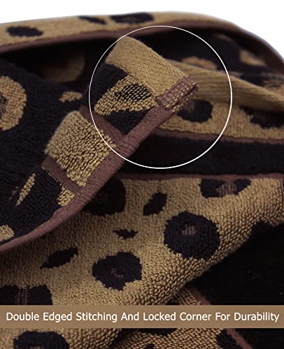 COTTON CRAFT Cheetah Bath Towel - 2 Pack 100% Cotton Animal Print Towels | Large 30x52 inches Leopard Africa Safari Jacquard Terry Towel - 550 GSM Soft Absorbent Luxurious Bathroom Shower Spa Towels - color: 2 Pack Bath Towel