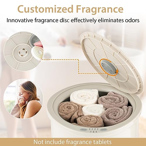 COSTWAY Bucket Style Towel Warmer, 23L Towel Warmer with 4 Heating Time & 3 Heating Temperature, Overheat Protection System, Fragrant Disc Holder, Towel Warmer for Bathroom, Hot Tub, Spa (Light Grey) - color: Light Grey