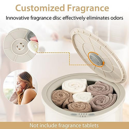 COSTWAY Bucket Style Towel Warmer, 23L Towel Warmer with 4 Heating Time & 3 Heating Temperature, Overheat Protection System, Fragrant Disc Holder, Towel Warmer for Bathroom, Hot Tub, Spa (Light Grey) - color: Light Grey