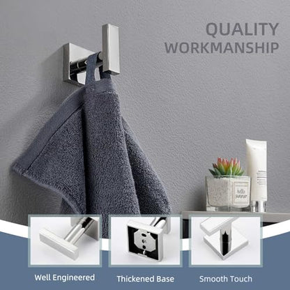 Angle Simple Bathroom Towel Hook, Square Robe Coat Hook, Polished Chrome | Solid SUS304 Stainless Steel, Modern & Heavy Duty Bath Towel Holder, for Shower Kitchen Entryway, Screws Wall Mount - color: Polished Chrome