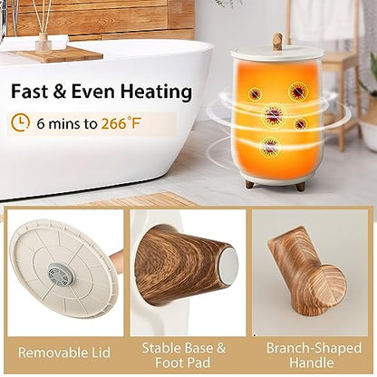 S AFSTAR 23L Towel Warmers for Bathroom - Large Luxury Towel Warmer Bucket with 3 Heat Modes, 4 Timer Settings, Fragrance Disc Holder, Auto Shut Off, Towel Heater for Blankets, Bathrobes (Light Grey) - color: Light Grey