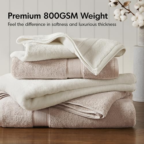 Madison Park 800GSM 100% Cotton Bathroom Bath Towel Set of 8, Blush | Long Staple, Highly Absorbent, Durable Hotel Spa Quality, Quick Dry, Double Stitched Hems, Lint Reducing, OEKO-TEX Certified - color: Blush, size: Multi-Sizes