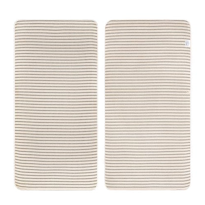 POLYTE 430 GSM Poly Blend Microfiber Quick Dry Waffle Bath Towel, 30x60 in | 4 Pack, Oversize, Lint Free, Body Towel - color: Light Beige/Black