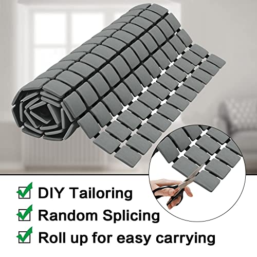 BEMISO Shower Mat Non Slip Bathtub Mat 33.4 x 15.7 Inch Large Size | Suction Cups,Drain Holes,Easy Dry,Easy to Cut - color: Pure Grey, size: 33.4 x 15.7 inches