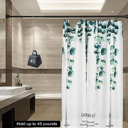 Heavy Duty Shower Rod, Adjustable Shower Curtain Rod, Expandable 47-84 Inch, Permanent Mount Shower Rod, Never Rust Stainless Steel For Window Curtain and Closet, Matte Black - color: Matte Black