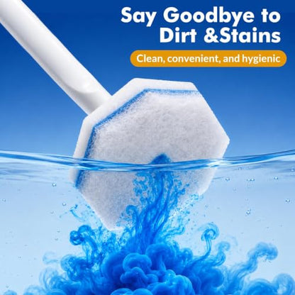 100 Pcs Disposable Toilet Wand Refills Bulk,No Cleaner Required | Disposable Toilet Brush Refills,No Falling Apart,4X Thick Lather Cleaning Power,Fresh Scent,Fits Clorox and Most Toilet Wands