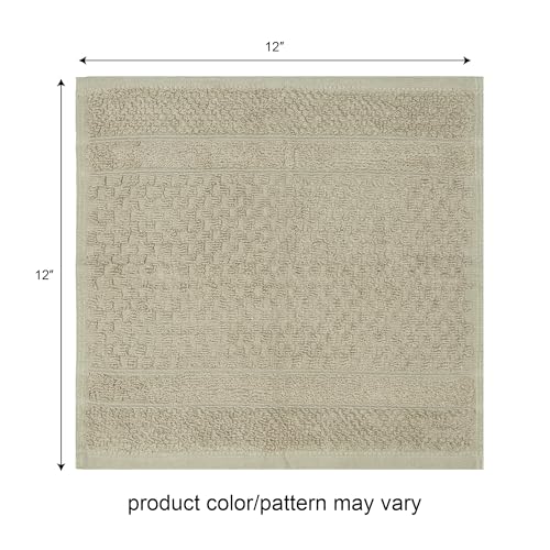 PH Pleasant Home Diagonal Wash Cloths Set - 12 Pack (12” x 12”) – 509 GSM - 100% Ring Spun Cotton Wash Cloth - Super Soft and Highly Absorbent Face Towels (Maroon, White & Tan) - color: Maroon, White & Tan, style: Diagonal