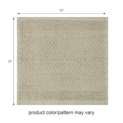 PH Pleasant Home Diagonal Wash Cloths Set - 12 Pack (12” x 12”) – 509 GSM - 100% Ring Spun Cotton Wash Cloth - Super Soft and Highly Absorbent Face Towels (Maroon, White & Tan) - color: Maroon, White & Tan, style: Diagonal