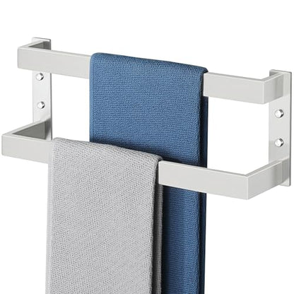 Alise Double Towel Bar, 16" Double Towel Racks for Bathroom, Brushed Nickel | Bathroom Towel Rack Wall Mounted, 3.54" Wide Faster Drying, Ladder Design, SUS304 Stainless Steel - color: Brushed Nickel, size: 16-inch