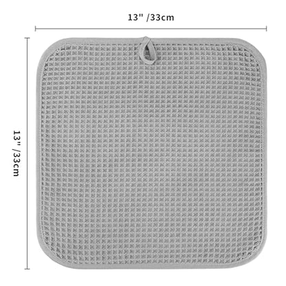 Microfiber Waffle Face Towels, 2 Pieces, Soft, Absorbent, Fast Drying, Lint Free 430 GSM (Silver) - color: Silver
