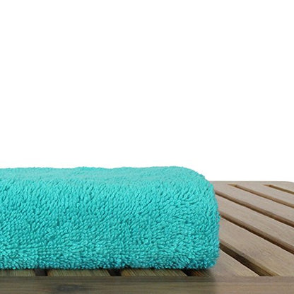 Luxury Hotel & Spa Towel Turkish Cotton Washcloths - Aqua - Dobby Border - Set of 6 - color: Aqua Blue, size: 6-Piece Washcloth