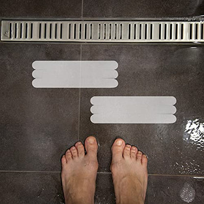 SOLUSTRE 12pcs Non Slip Tape Shower Decor Grip Tape for Bathroom Shower Mats Bath Safety Strips Adhesive Bath Treads Bathtub Stickers - size: 12 pcs