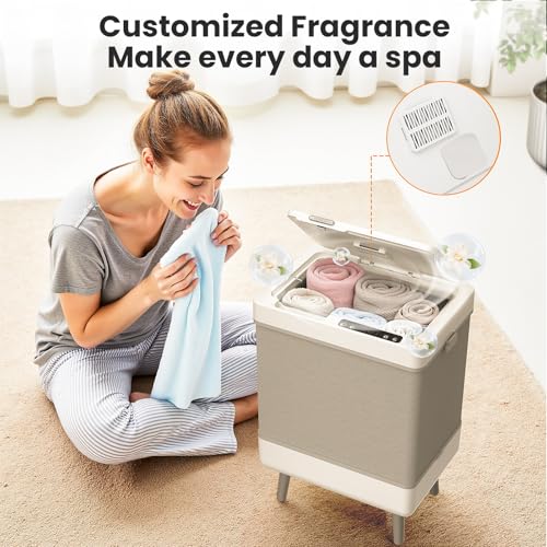 Electactic Towel Warmer for Bathroom, 35L Dryer & Heating Towel Warmer | Aromatherapy, Temperature & Timer, Foldable Storage, Fits 3 45"x70" Towels and Blankets, Auto Shut Off - size: 35L Foldable-2026 Update